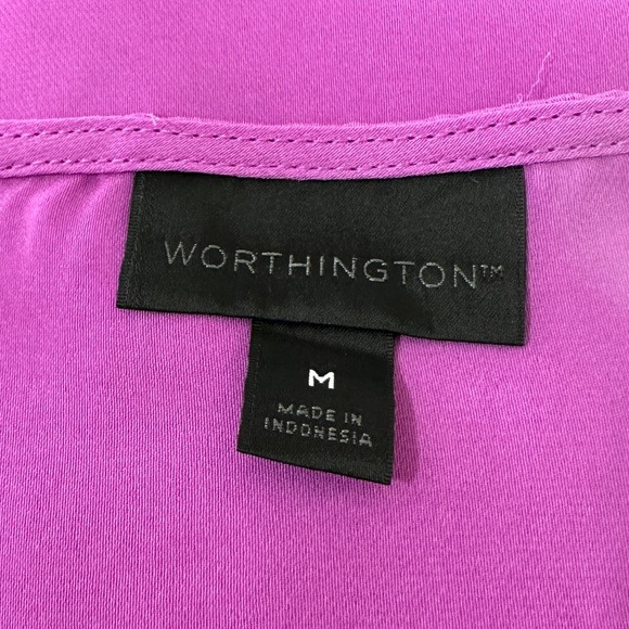 WORTHINGTON MEDIUM HONOLULU PURPLE BUTTON DOWN BLOUSE size Medium - Picture 5 of 5